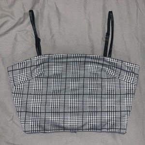 b&w plaid tank